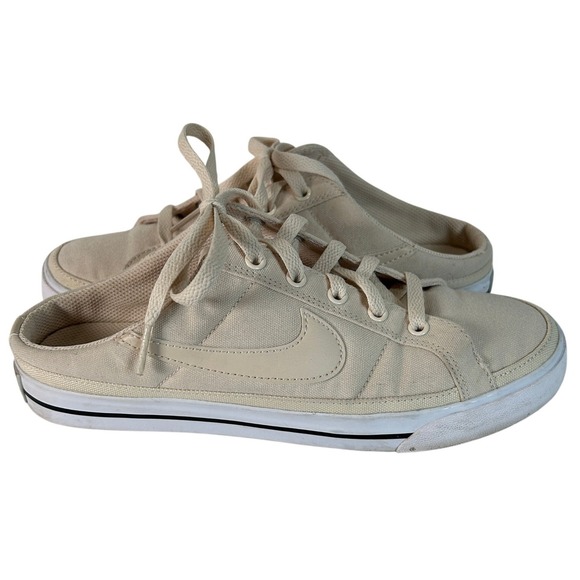 Nike Women's Canvas Mules Slip On Sneakers Beige Casual Shoes Size 7.5 - Picture 1 of 14